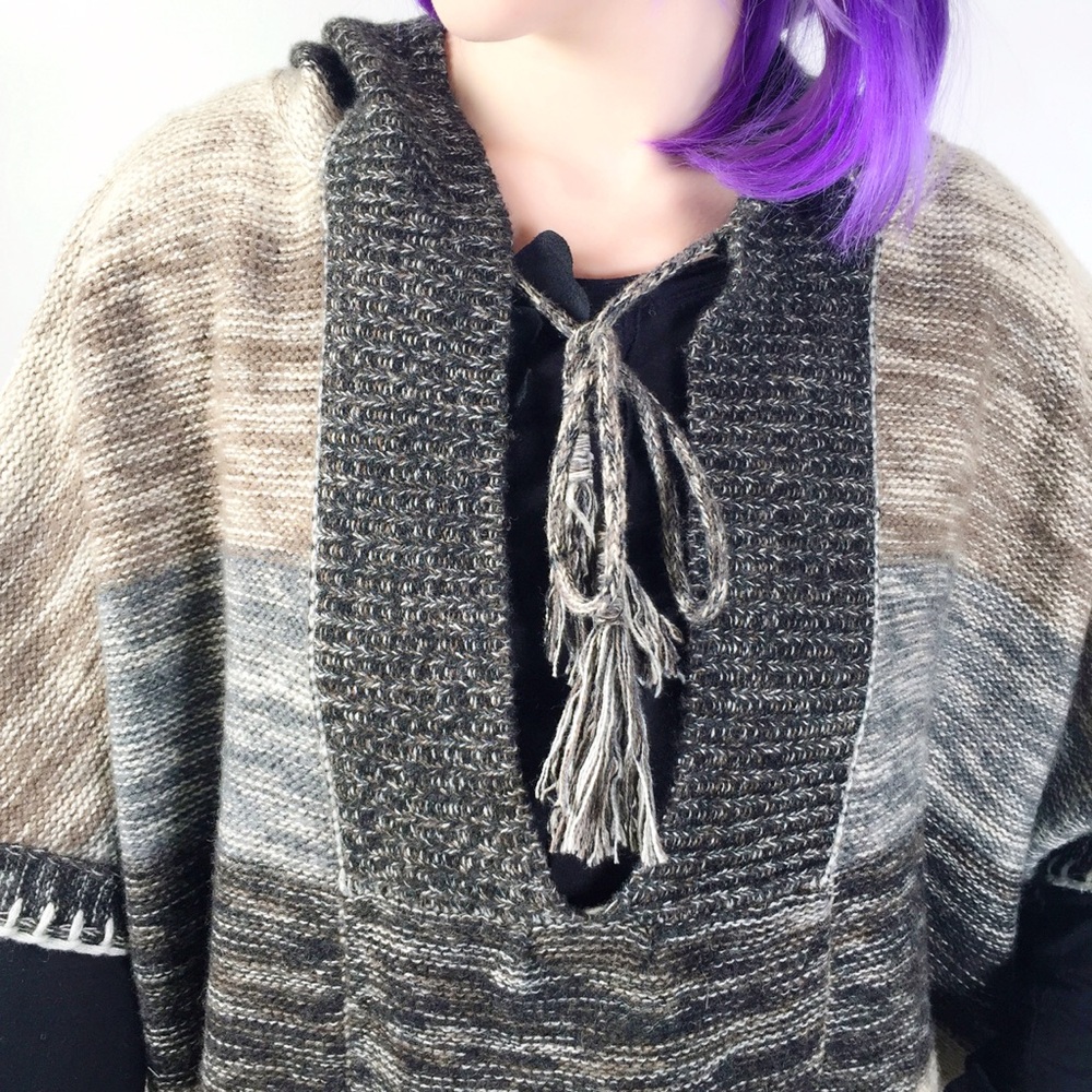Free People Cozy Earth-Tone Hooded Sweater - Picture 4 of 6